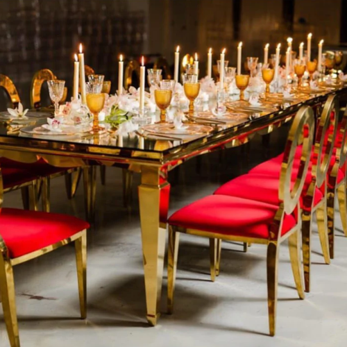 Luxury Mirrored Top Gold table Rentals - Apex Event & Party Rentals Fort Lauderdale
