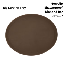 Big  24 Oval Serving Tray Non-Slip