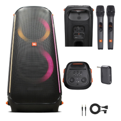 800W Bluetooth Speaker Light Up, 2 Wireless mic and AUX cabl