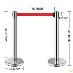 Stainless Steel Stanchion with retractable belt