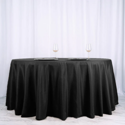108in Round Polyester Tablecloth Black