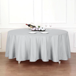 108in Round Polyester Tablecloth White
