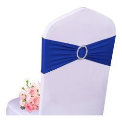Spandex  Chair Sash with buckle -Royal Blue