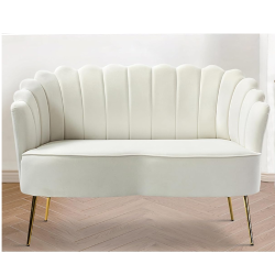White Love seat with back rest and arm rest