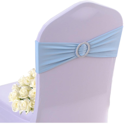 Spandex  Chair Sash with buckle - Baby Blue Sky Blue