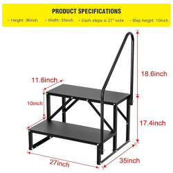 2-Step Stairs and handrail for Stage