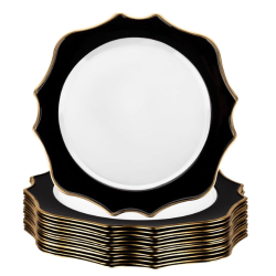 White Charger Plate - with Black Trim