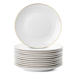 white Gold Lined Dessert Plate /Salad Plate